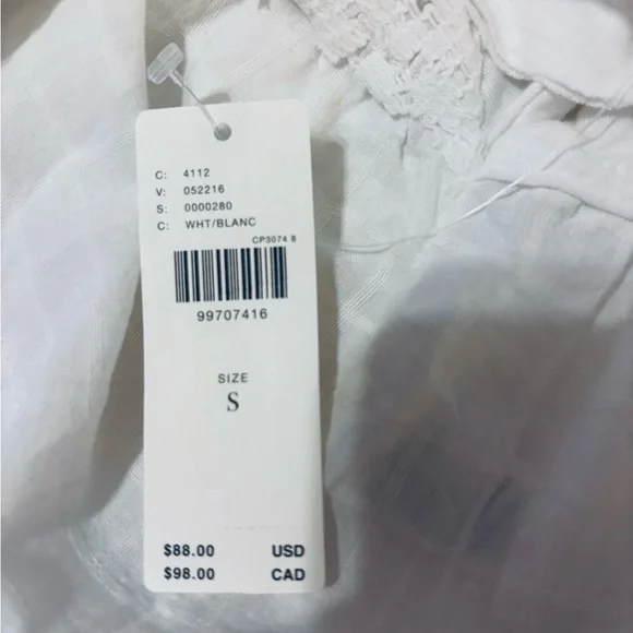 Pilcro Anthropologie White Lace Detail Top nwt - Picture 13 of 15